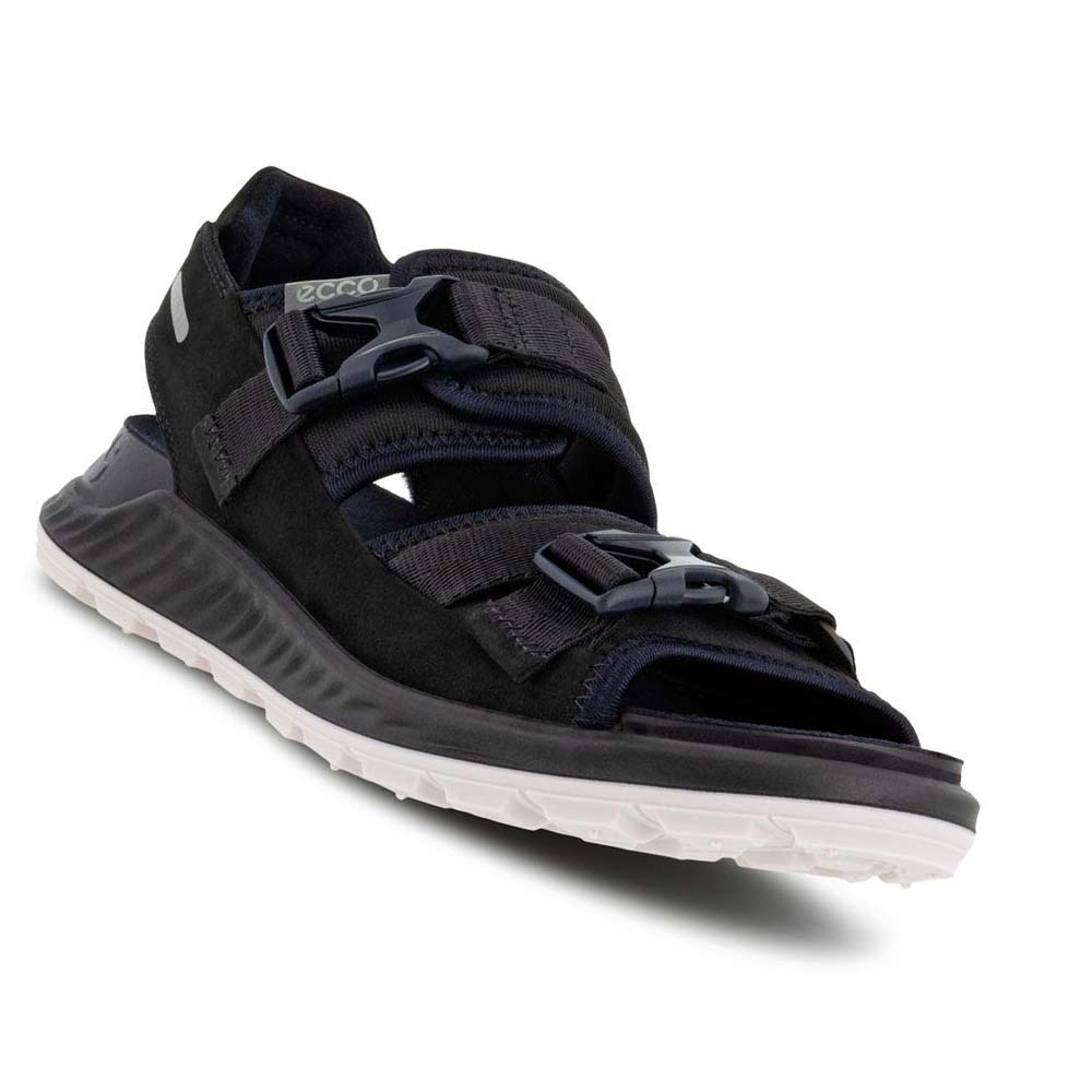 Women's Ecco Exowrap 2 Strap Buckle Sandals Black / Black | Canada 171BEX